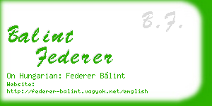 balint federer business card